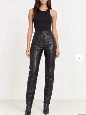 Aritzia Wilfred Rebel Vegan Black Leather Pants Size 2